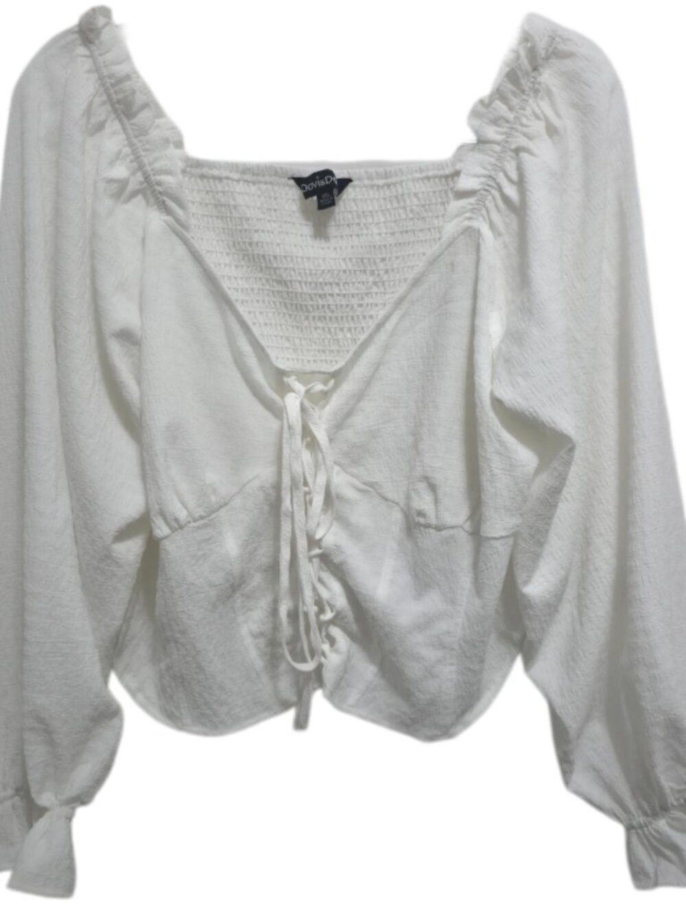 1486 Davi&Dani NWT  Balloon Sleeves Cropped V-Neck Pullover Top Sz.1XL Womens